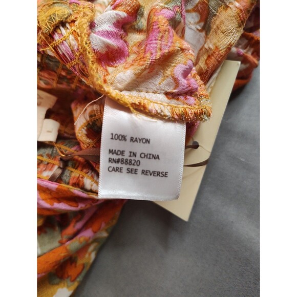 Women's Cynthia Rowley Floral Flutter Sleeve Crop Top Large - Picture 9 of 10